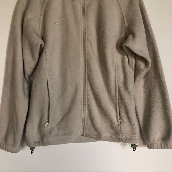 Columbia Cream Full Zip Up Fleece Sweater Womens S Ivory Off White Warm Jacket - Picture 3 of 8